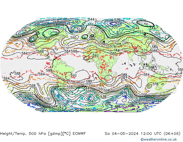 Z500/Rain (+SLP)/Z850 ECMWF sáb 04.05.2024 12 UTC