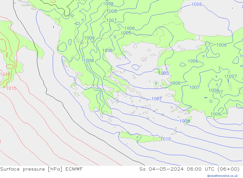 Luchtdruk (Grond) ECMWF za 04.05.2024 06 UTC