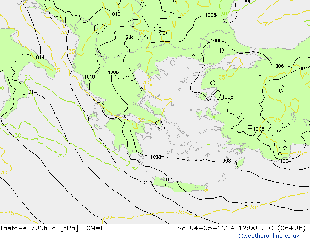 Theta-e 700hPa ECMWF sáb 04.05.2024 12 UTC