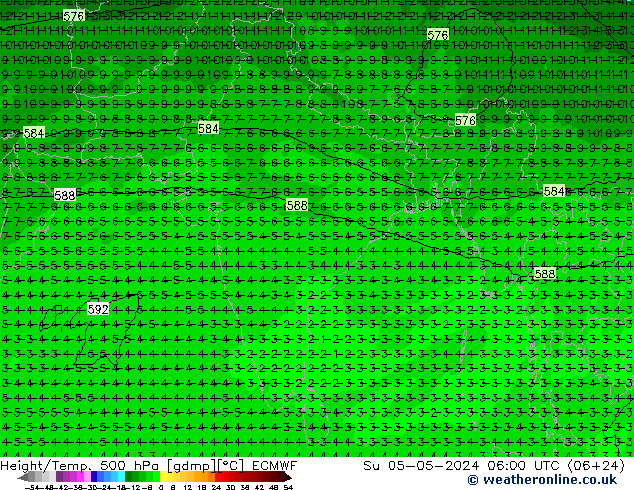 Z500/Rain (+SLP)/Z850 ECMWF dom 05.05.2024 06 UTC