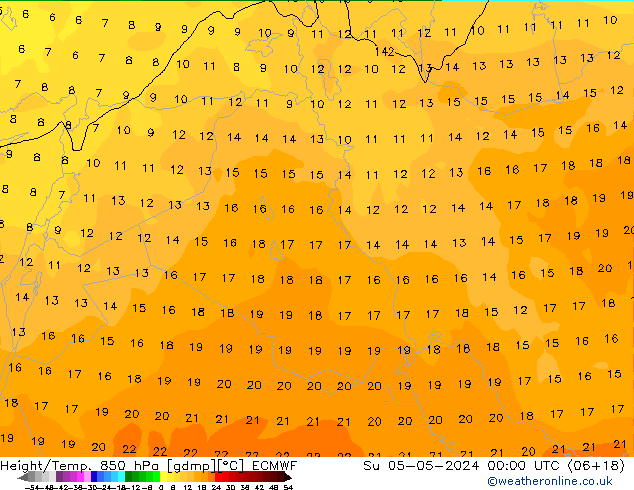 Z500/Rain (+SLP)/Z850 ECMWF dom 05.05.2024 00 UTC