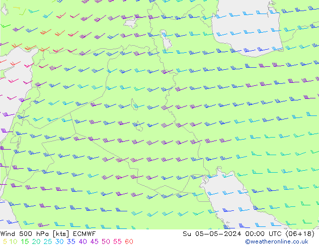 Wind 500 hPa ECMWF zo 05.05.2024 00 UTC