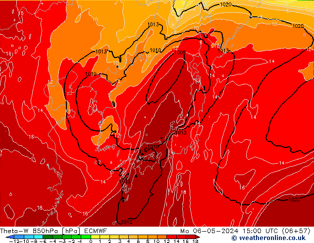 Theta-W 850hPa ECMWF ma 06.05.2024 15 UTC