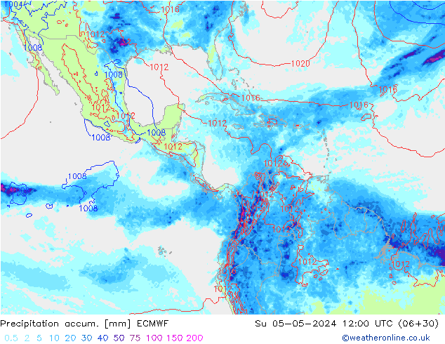 Precipitation accum. ECMWF Su 05.05.2024 12 UTC