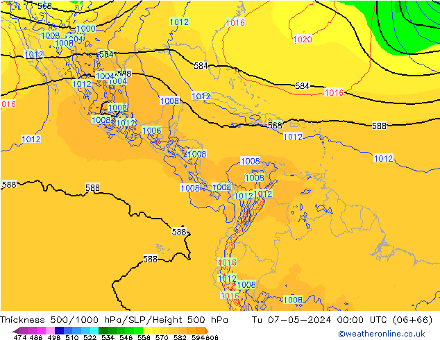 Thck 500-1000hPa ECMWF Út 07.05.2024 00 UTC