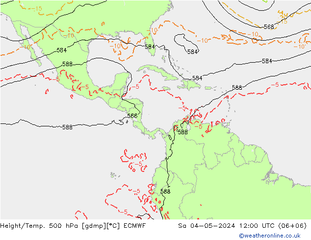 Z500/Yağmur (+YB)/Z850 ECMWF Cts 04.05.2024 12 UTC
