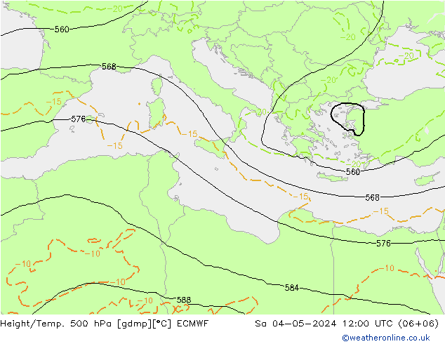 Z500/Regen(+SLP)/Z850 ECMWF za 04.05.2024 12 UTC