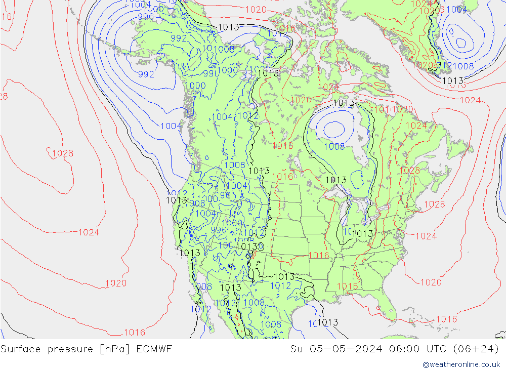 Surface pressure ECMWF Su 05.05.2024 06 UTC