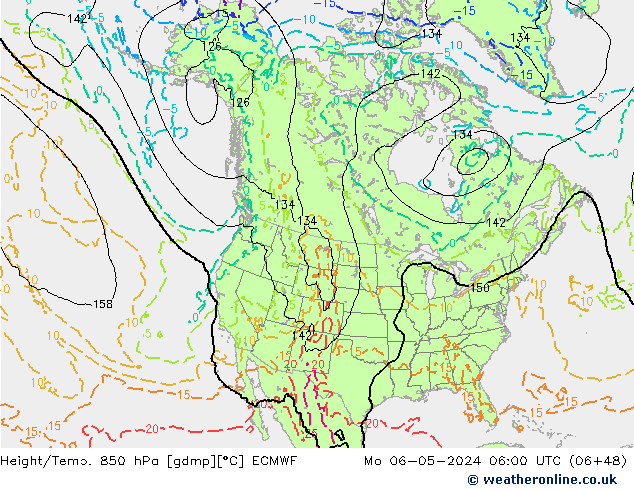 Z500/Rain (+SLP)/Z850 ECMWF пн 06.05.2024 06 UTC