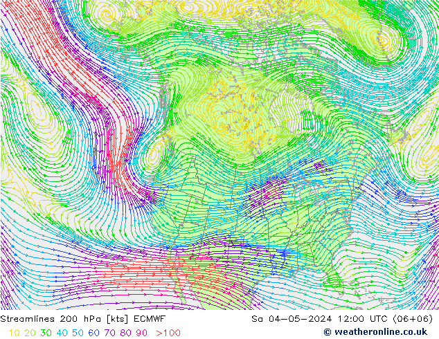 Rüzgar 200 hPa ECMWF Cts 04.05.2024 12 UTC