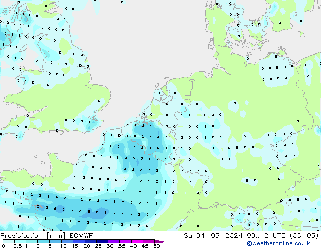 Niederschlag ECMWF Sa 04.05.2024 12 UTC