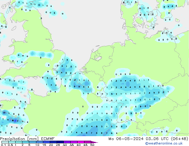 Niederschlag ECMWF Mo 06.05.2024 06 UTC