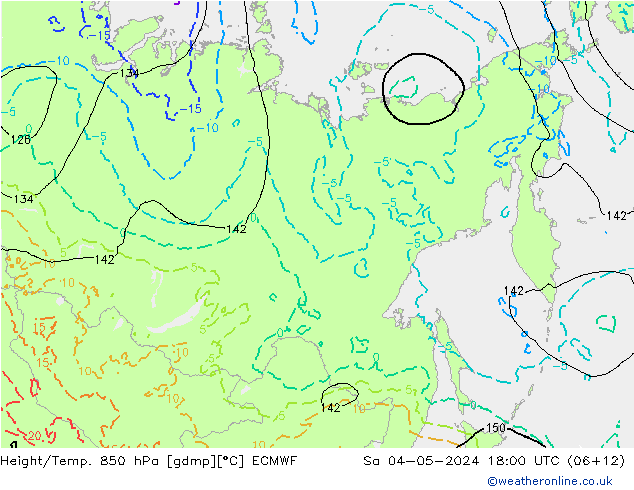 Z500/Rain (+SLP)/Z850 ECMWF Sáb 04.05.2024 18 UTC