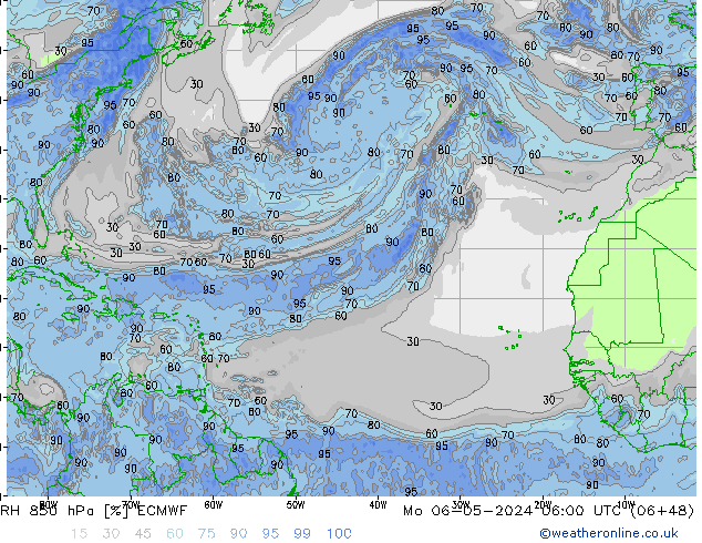 850 hPa Nispi Nem ECMWF Pzt 06.05.2024 06 UTC