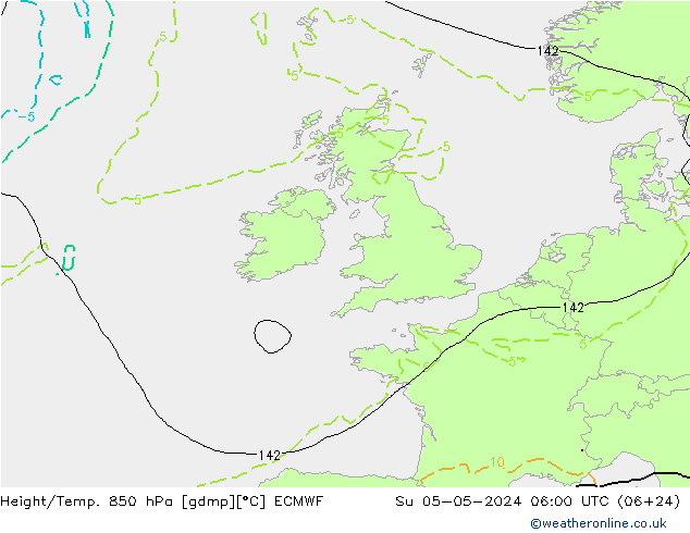 Height/Temp. 850 hPa ECMWF  05.05.2024 06 UTC