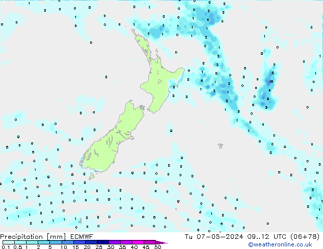 Precipitation ECMWF Tu 07.05.2024 12 UTC