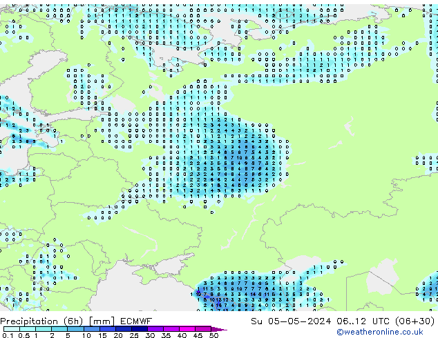 Z500/Rain (+SLP)/Z850 ECMWF Su 05.05.2024 12 UTC