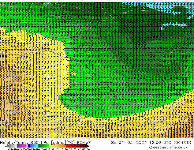 Height/Temp. 850 hPa ECMWF  04.05.2024 12 UTC
