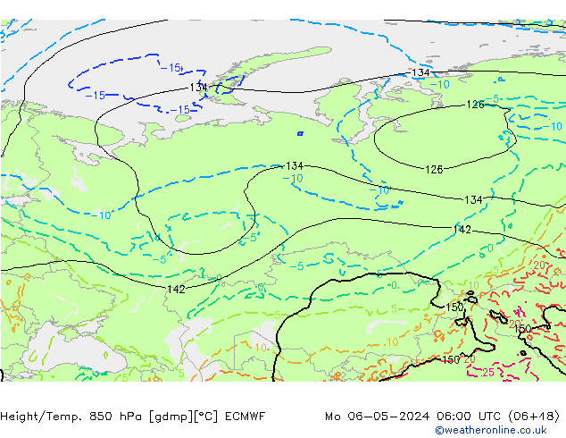 Z500/Rain (+SLP)/Z850 ECMWF Mo 06.05.2024 06 UTC