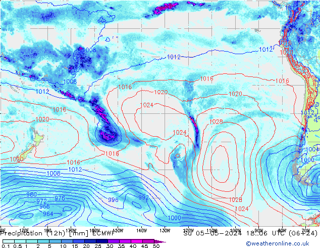 Précipitation (12h) ECMWF dim 05.05.2024 06 UTC