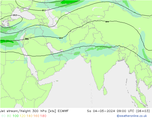 高速氣流 ECMWF 星期六 04.05.2024 09 UTC