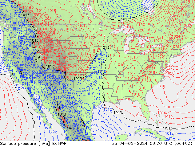 ciśnienie ECMWF so. 04.05.2024 09 UTC