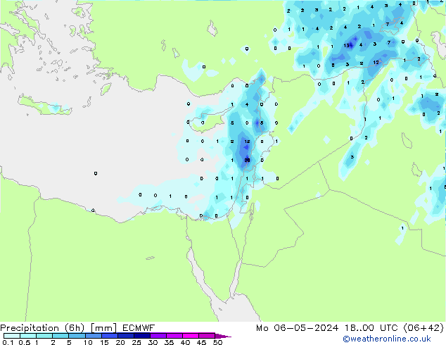 Z500/Rain (+SLP)/Z850 ECMWF Po 06.05.2024 00 UTC