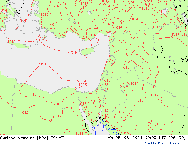 Atmosférický tlak ECMWF St 08.05.2024 00 UTC