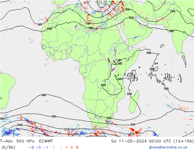 T-Adv. 500 hPa ECMWF Sa 11.05.2024 00 UTC