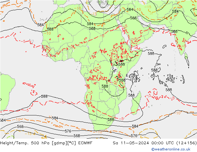 Z500/Yağmur (+YB)/Z850 ECMWF Cts 11.05.2024 00 UTC