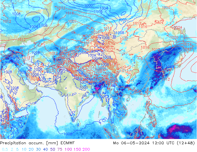 Totale neerslag ECMWF ma 06.05.2024 12 UTC