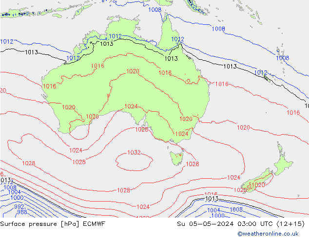 Surface pressure ECMWF Su 05.05.2024 03 UTC