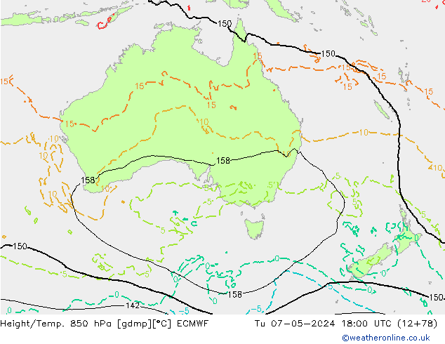 Z500/Rain (+SLP)/Z850 ECMWF Tu 07.05.2024 18 UTC