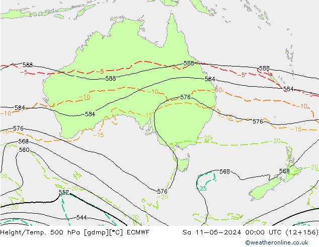 Z500/Rain (+SLP)/Z850 ECMWF сб 11.05.2024 00 UTC