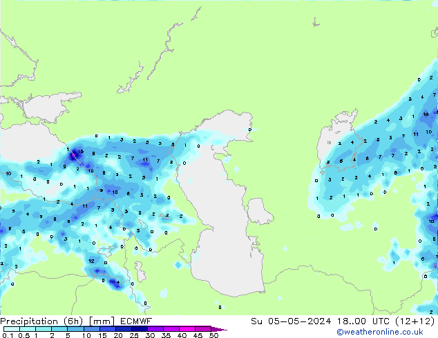 Precipitação (6h) ECMWF Dom 05.05.2024 00 UTC