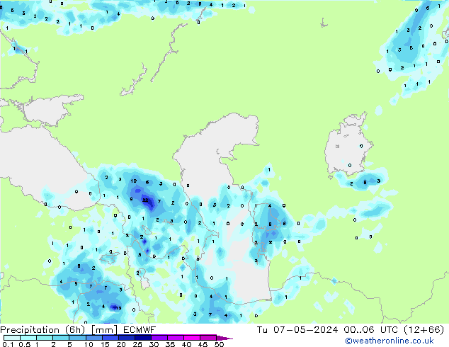 Z500/Yağmur (+YB)/Z850 ECMWF Sa 07.05.2024 06 UTC