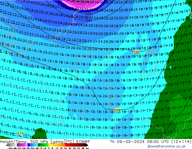 Z500/Rain (+SLP)/Z850 ECMWF jeu 09.05.2024 06 UTC