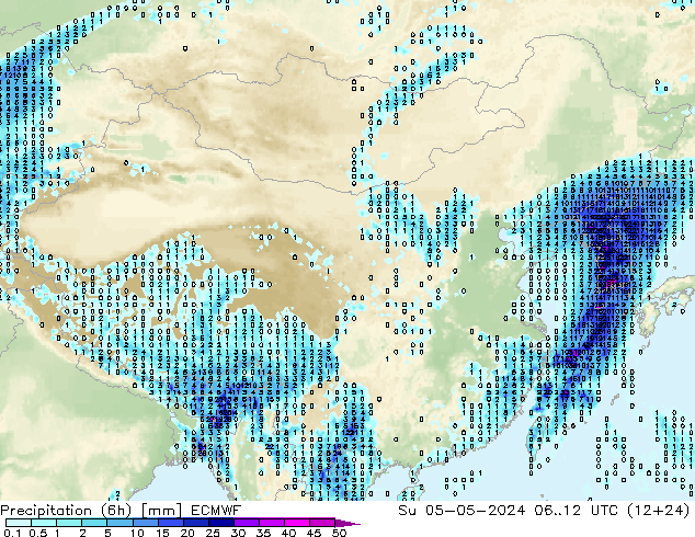 Z500/Rain (+SLP)/Z850 ECMWF 星期日 05.05.2024 12 UTC