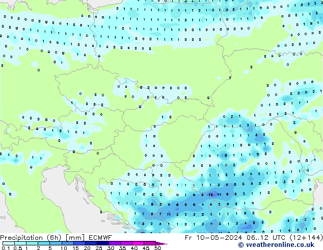 Z500/Yağmur (+YB)/Z850 ECMWF Cu 10.05.2024 12 UTC