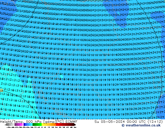 Z500/Rain (+SLP)/Z850 ECMWF Su 05.05.2024 00 UTC