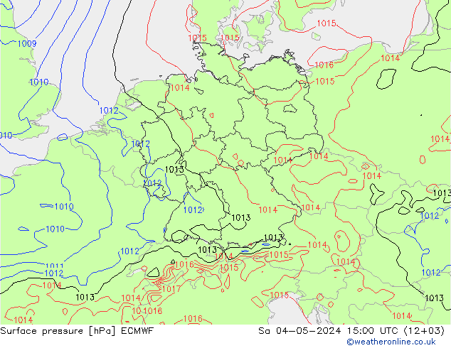 Surface pressure ECMWF Sa 04.05.2024 15 UTC