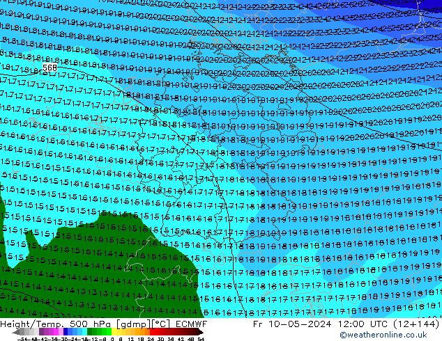 Z500/Rain (+SLP)/Z850 ECMWF Pá 10.05.2024 12 UTC