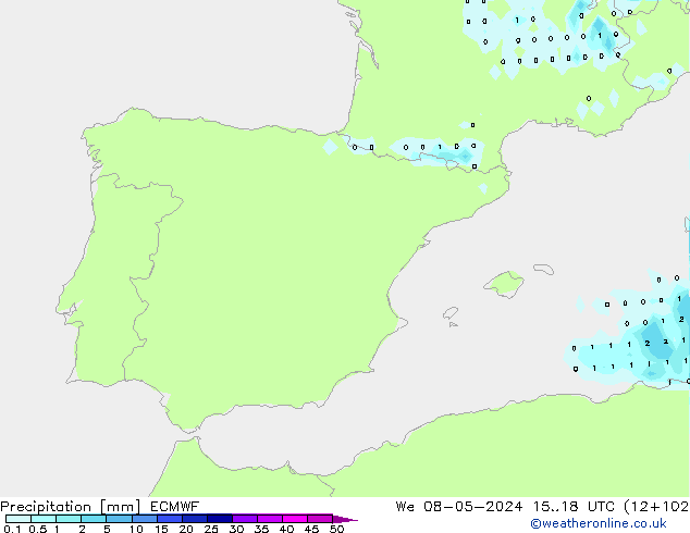 Precipitación ECMWF mié 08.05.2024 18 UTC