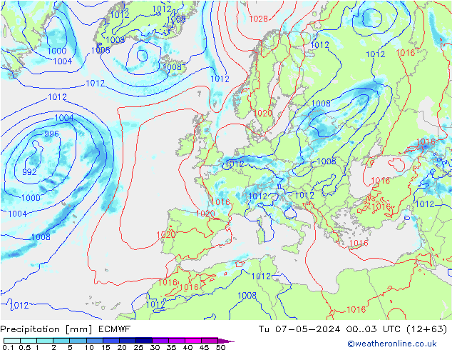 Neerslag ECMWF di 07.05.2024 03 UTC