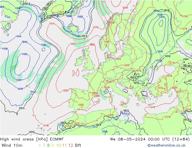 Sturmfelder ECMWF Mi 08.05.2024 00 UTC
