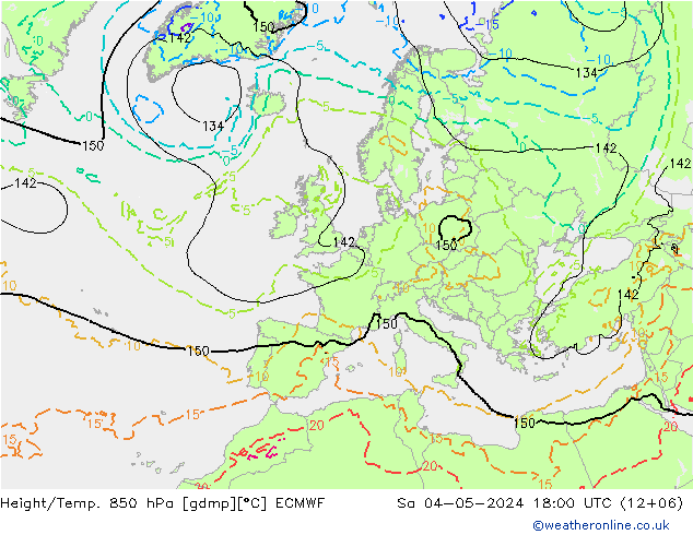 Z500/Rain (+SLP)/Z850 ECMWF so. 04.05.2024 18 UTC