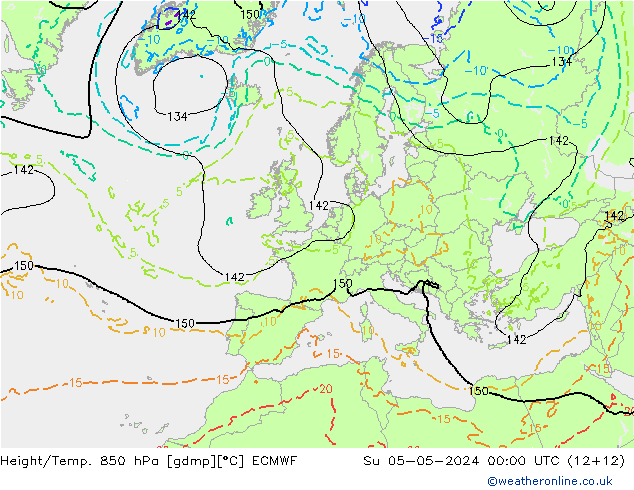 Z500/Rain (+SLP)/Z850 ECMWF Su 05.05.2024 00 UTC