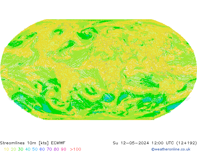 Linea di flusso 10m ECMWF dom 12.05.2024 12 UTC