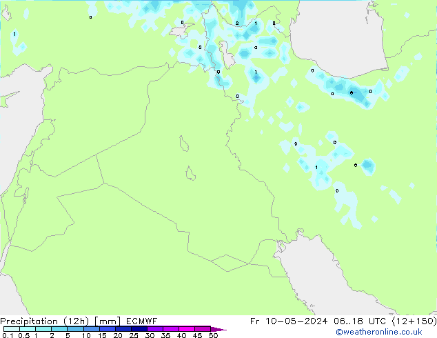 Precipitation (12h) ECMWF Fr 10.05.2024 18 UTC
