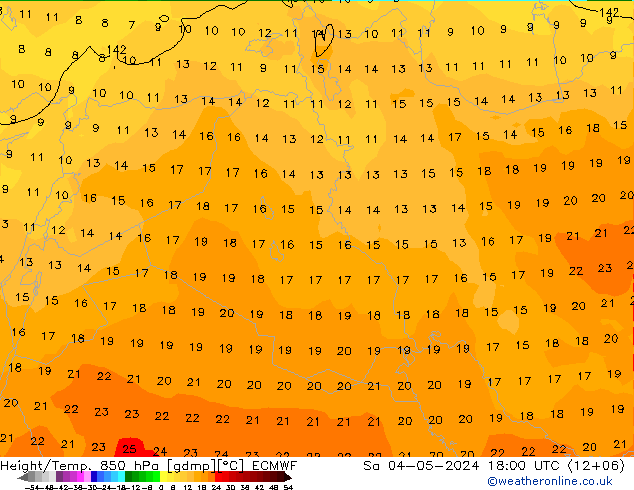 Z500/Rain (+SLP)/Z850 ECMWF sab 04.05.2024 18 UTC